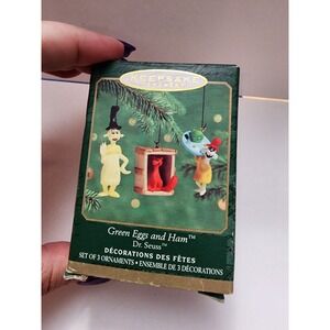 Hallmark Green Eggs and Ham Dated 2000 Ornament‎ set of 3